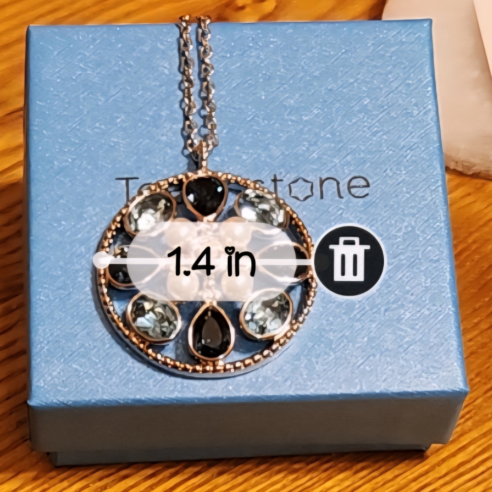 Touchstone Crystal Swarovski Garden Magic Pendant Necklace, Blue - Picture 8 of 9